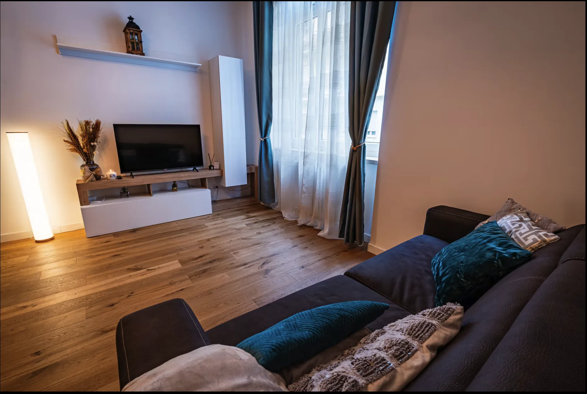 Zona giorno con divano letto nell'appartamento vacanze San Salvario Torino